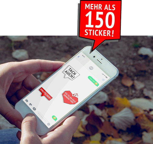 Android Smartphone mit RUHRPOTT Stickers App für WhatsApp